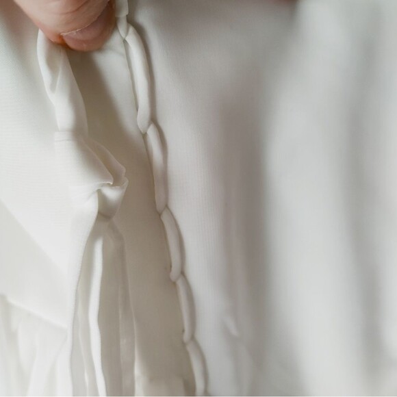 Wear Your Love White One-Shoulder Ruffle Formal Gown Size 8-10 NWT Corset back - Picture 7 of 11